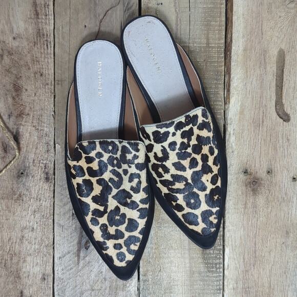 Boho Halogen Genuine Leather Leopard Printed Calf Hair Slip on Shoes - Picture 8 of 8